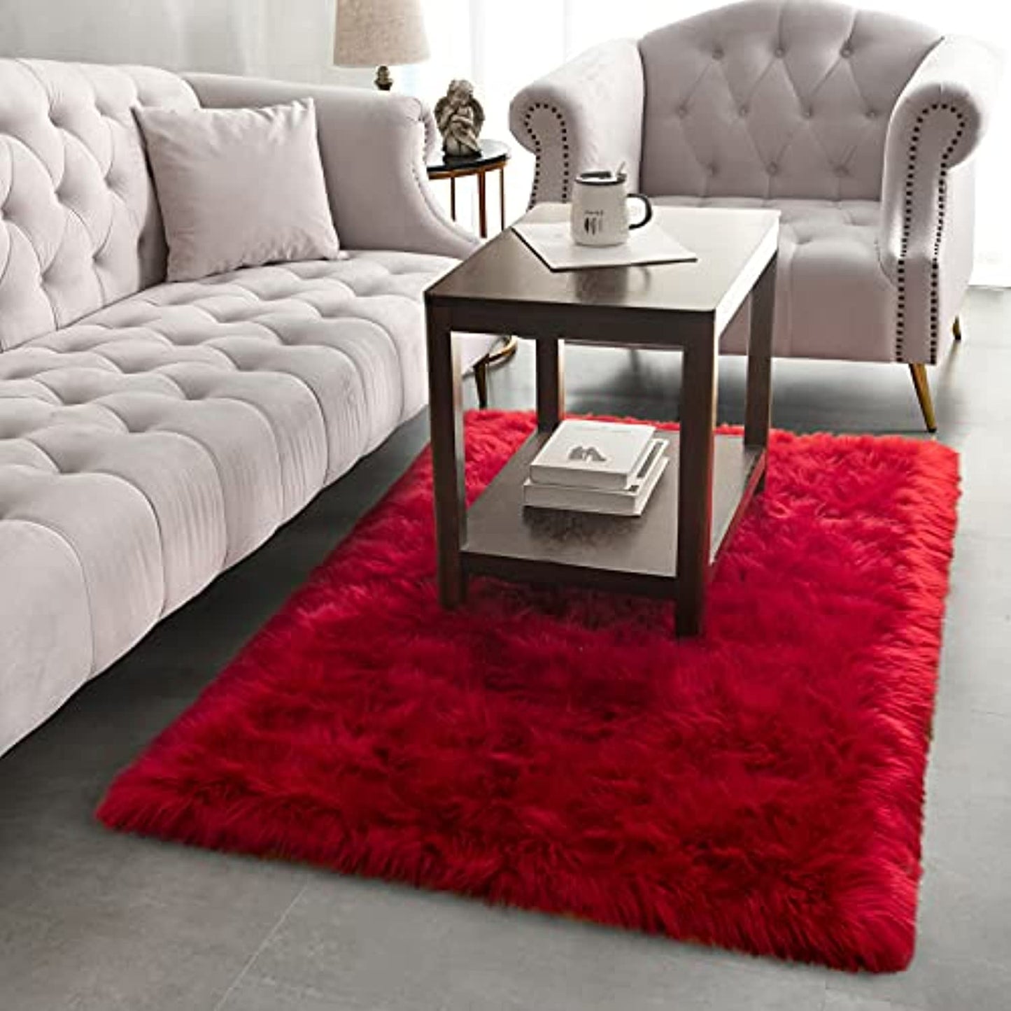 Soft Modern Faux Sheepskin Rug, 3x5 Feet