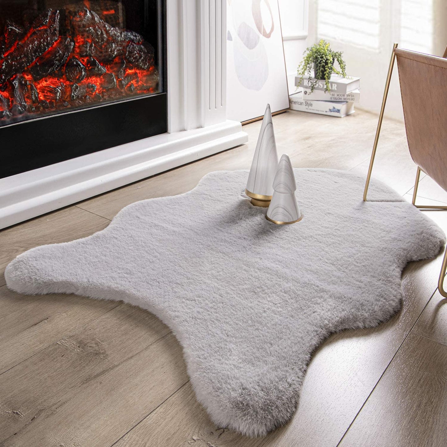 Ultra Soft Faux Rabbit Fur Rug, 2 x 3 Feet