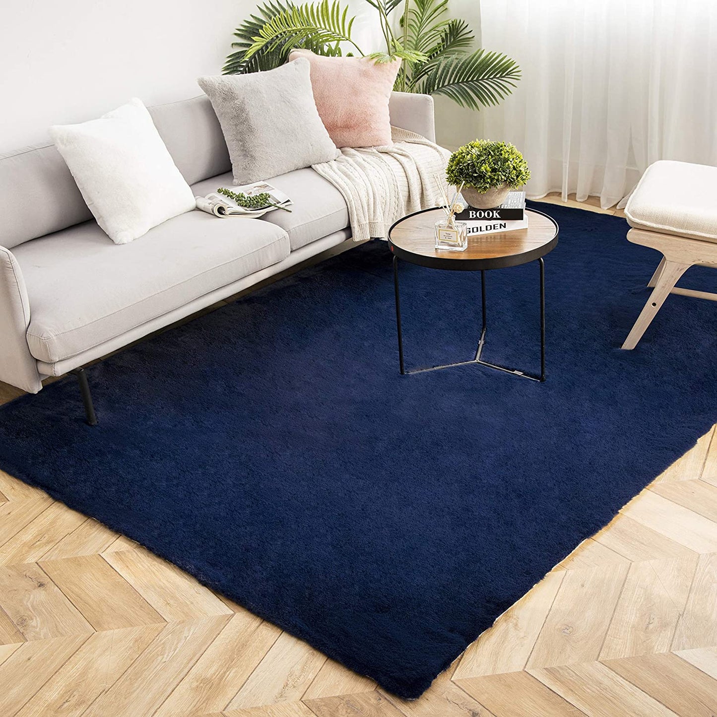 Ultra Soft Faux Rabbit Fur Rug, 2 x 3 Feet