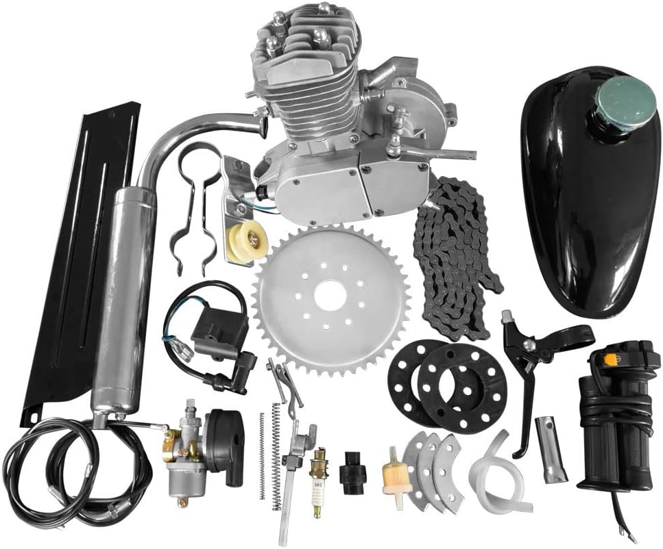 AutoForever 50cc 2-Stroke Bicycle Petrol Gas Motorized Engine Bike Motor Kit Bicycle Engine Conversion Kit for 26" & 28" Bikes