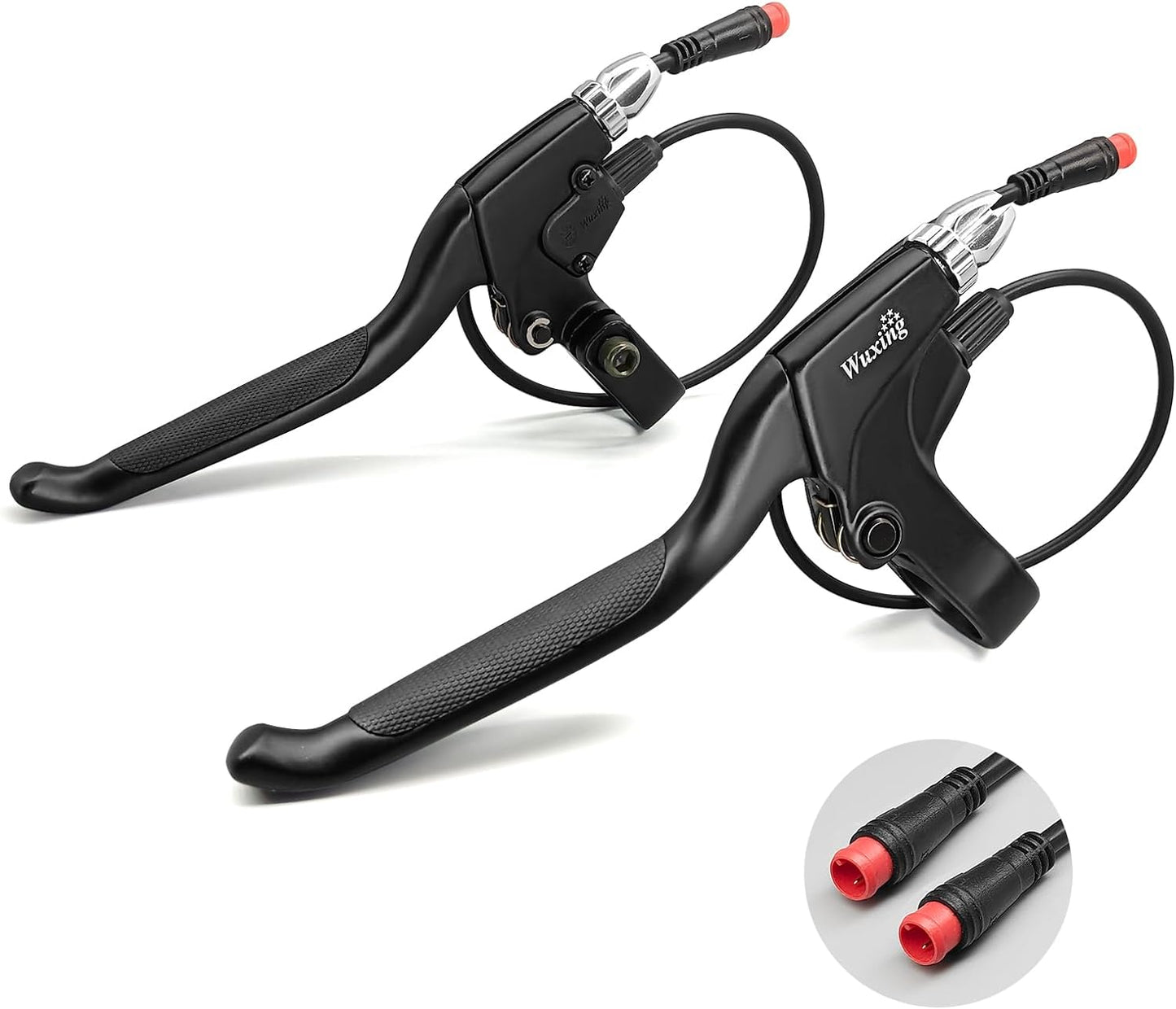 MUSELK Electric Bicycle Brake Lever 2-pin Male Connector, Brake Lever for Electric Bicycle or Electric Scooter, Electric Bicycle Accessories Cut Off Power When Braking Ebike Parts (115PDD-2PIN-WP)