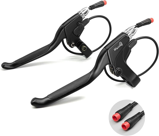 MUSELK Electric Bicycle Brake Lever 2-pin Male Connector, Brake Lever for Electric Bicycle or Electric Scooter, Electric Bicycle Accessories Cut Off Power When Braking Ebike Parts (115PDD-2PIN-WP)