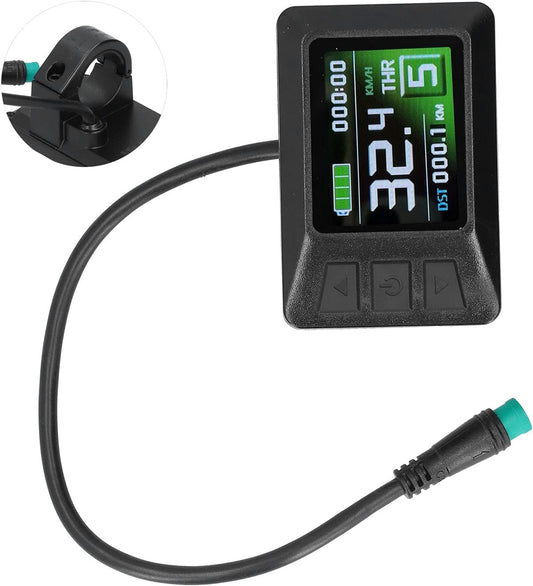 SUNGOOYUE Electric Bicycle Display, 24V 36V 48V LCD7C Color Screen Instrument Battery Display with Waterproof Connector