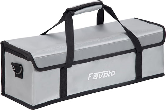 Favoto Ebike Battery Bag - Fireproof Lipo Safe Bag Storage and Charging Bag, Lithium Battery Transport Bag Battery Charging Case Explosionproof Bag Fireproof Document Bags