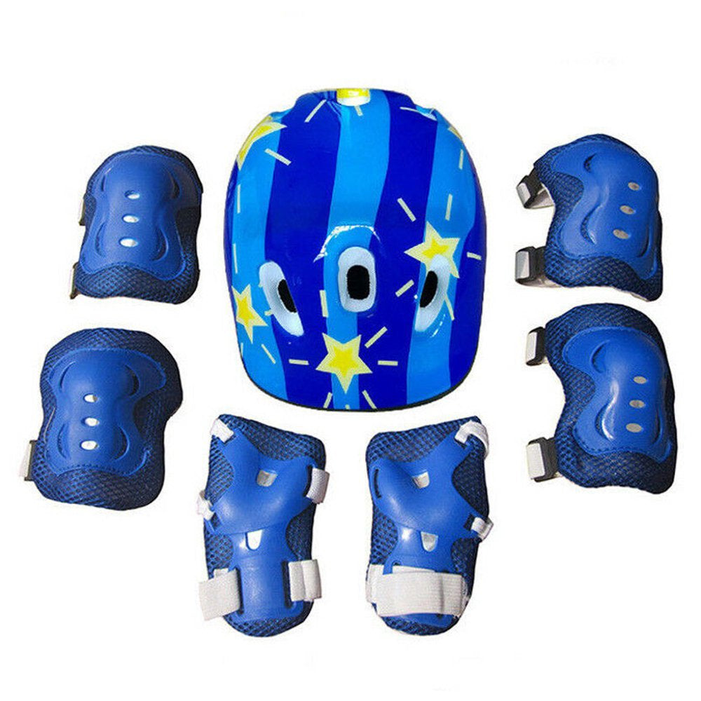 Hirigin Boys Girls Kids Safety Helmet, Knee, Elbow Pad Set for Cycling Skate Bike Use, Black, 3-9 Years