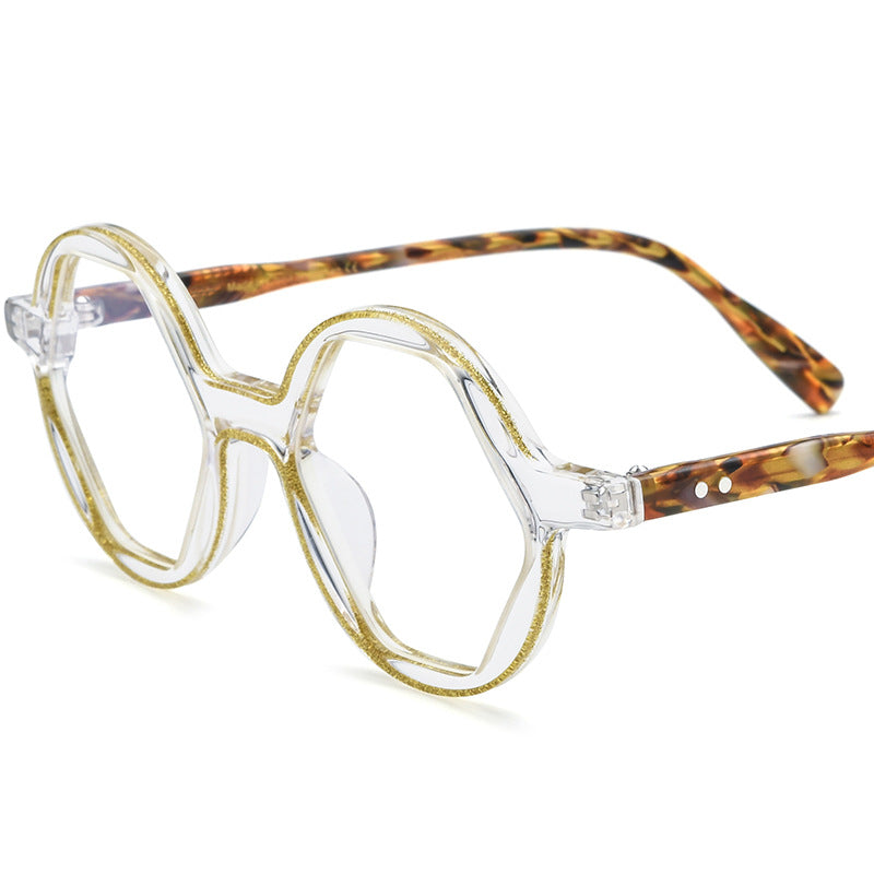 Personalized And Fashionable Polygon Plate Eyeglass Frame - Blue Force Sports