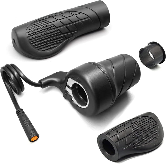 MUSELK Electric Bike 20X Full Half Twist Throttle Right Handle Throttle 3PIN Female Connector for BBS01 BBS02 BBSHD Mid Motor Electric Bicycle Accelerator