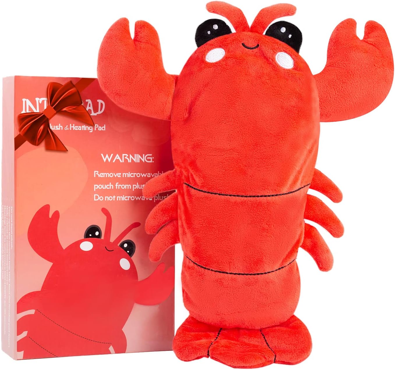 Microwavable Heating Pad for Cramps, Cuddly Warming Pillow, Cute Lobster Plush with Heating Pad