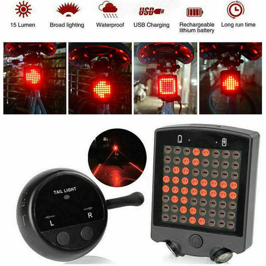 EXGREEM Bike Turn Signals Lights, Waterproof LED Cycling Rear Tail Light for Bicycles and Cycling Safe Distance Warning Lane Lights