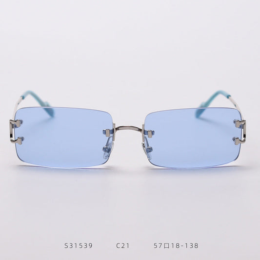 Rimless cut edge sunglasses - Blue Force Sports