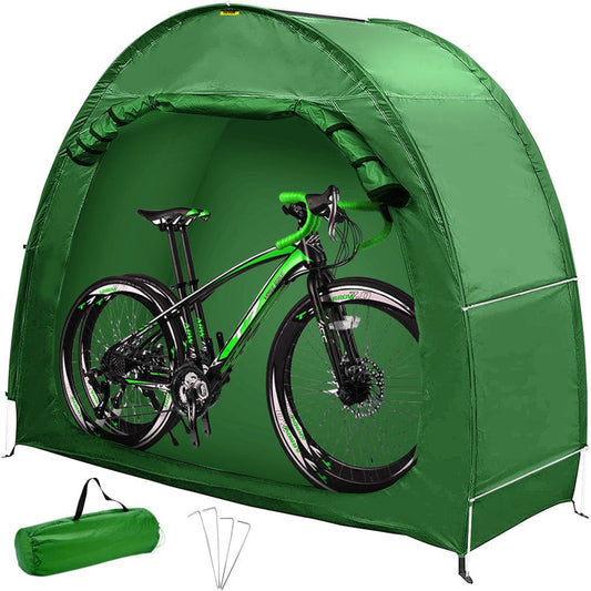 VEVOR Bike Cover Storage Tent, Outdoor Waterproof Portable for 2 Bikes, 210D Oxford Anti-Dust Bicycle Storage Shed, Heavy Duty for Bikes, Lawn Mower, and Garden Tools, W/ Carry Bag and Pegs, Green