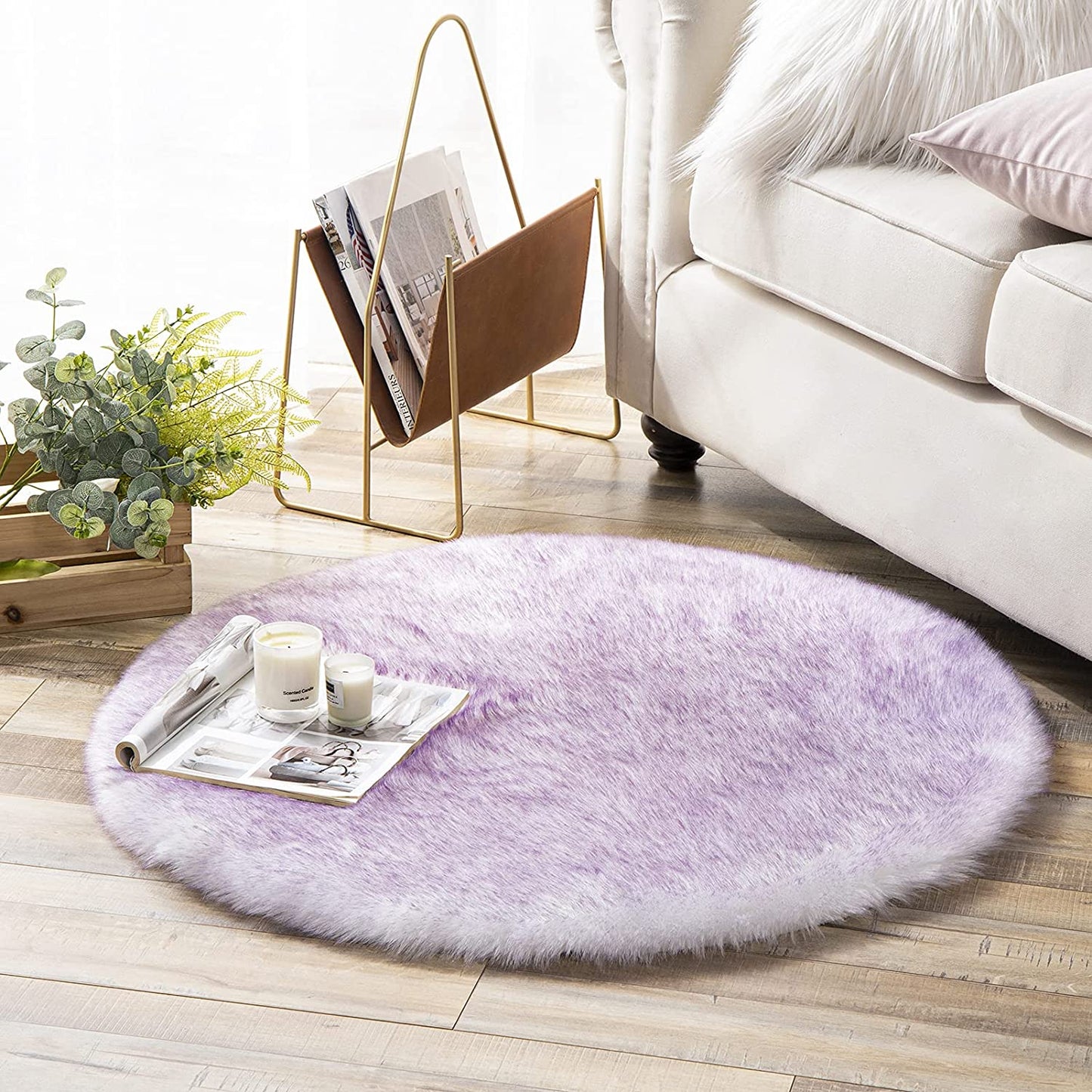 Ultra Soft Faux Rabbit Fur Rug, 2 x 3 Feet