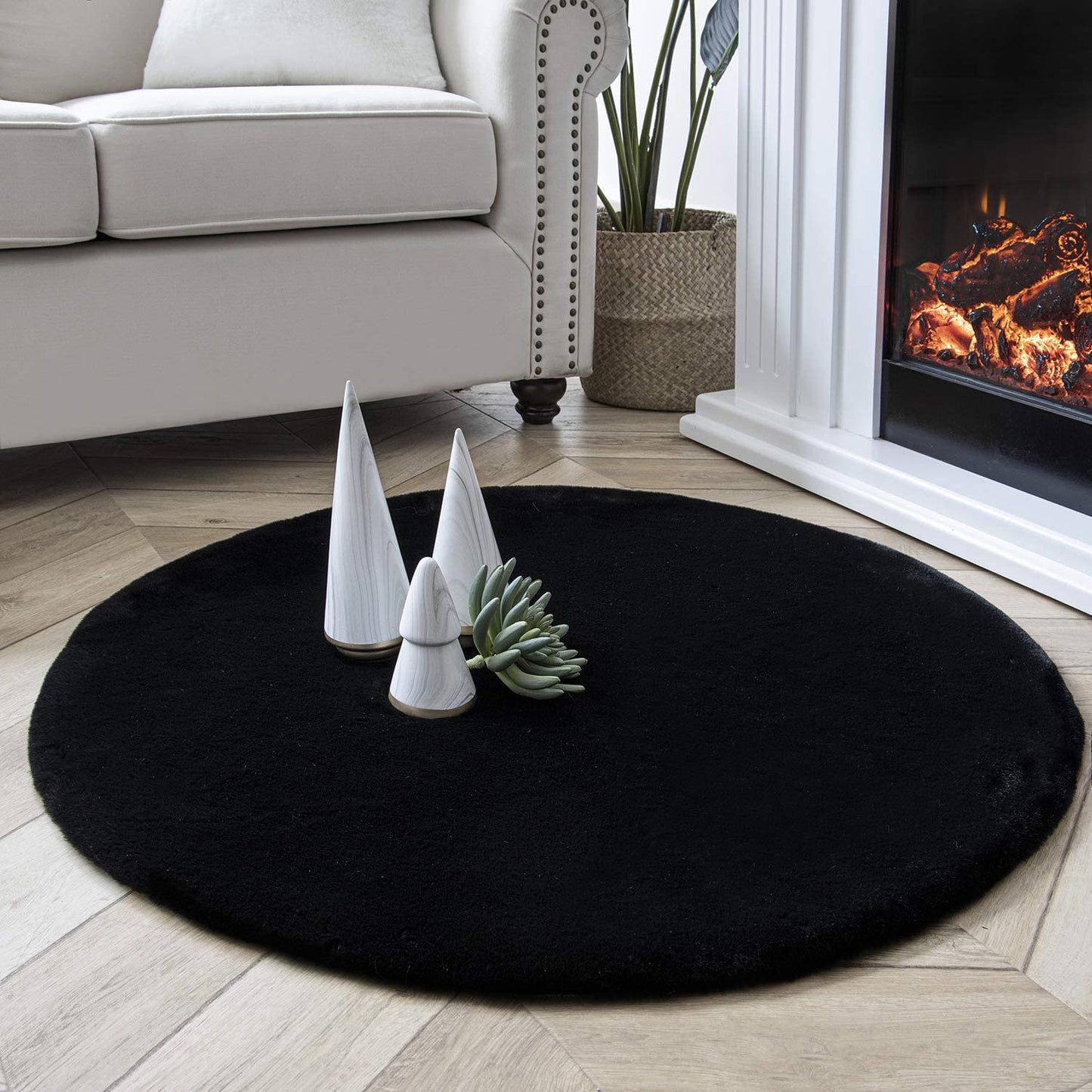 Ultra Soft Faux Rabbit Fur Rug, 2 x 3 Feet