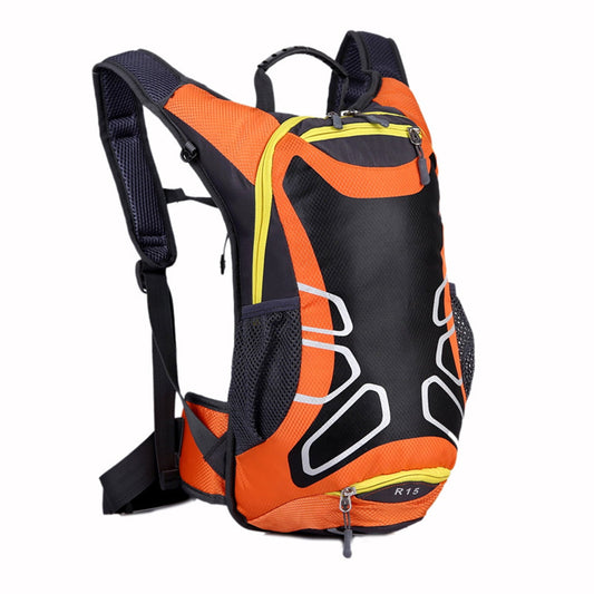 Mountain Bike Waterproof Bag, Hydration Backpack, Lightweight, Breathable, 15L(Orange)