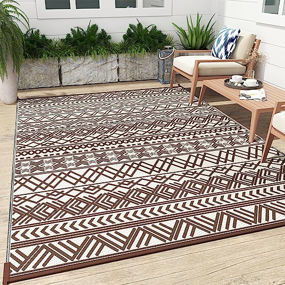 Outdoor Rug Carpet Waterproof 5x8 ft Reversible Patio Rug RV Camping Rug