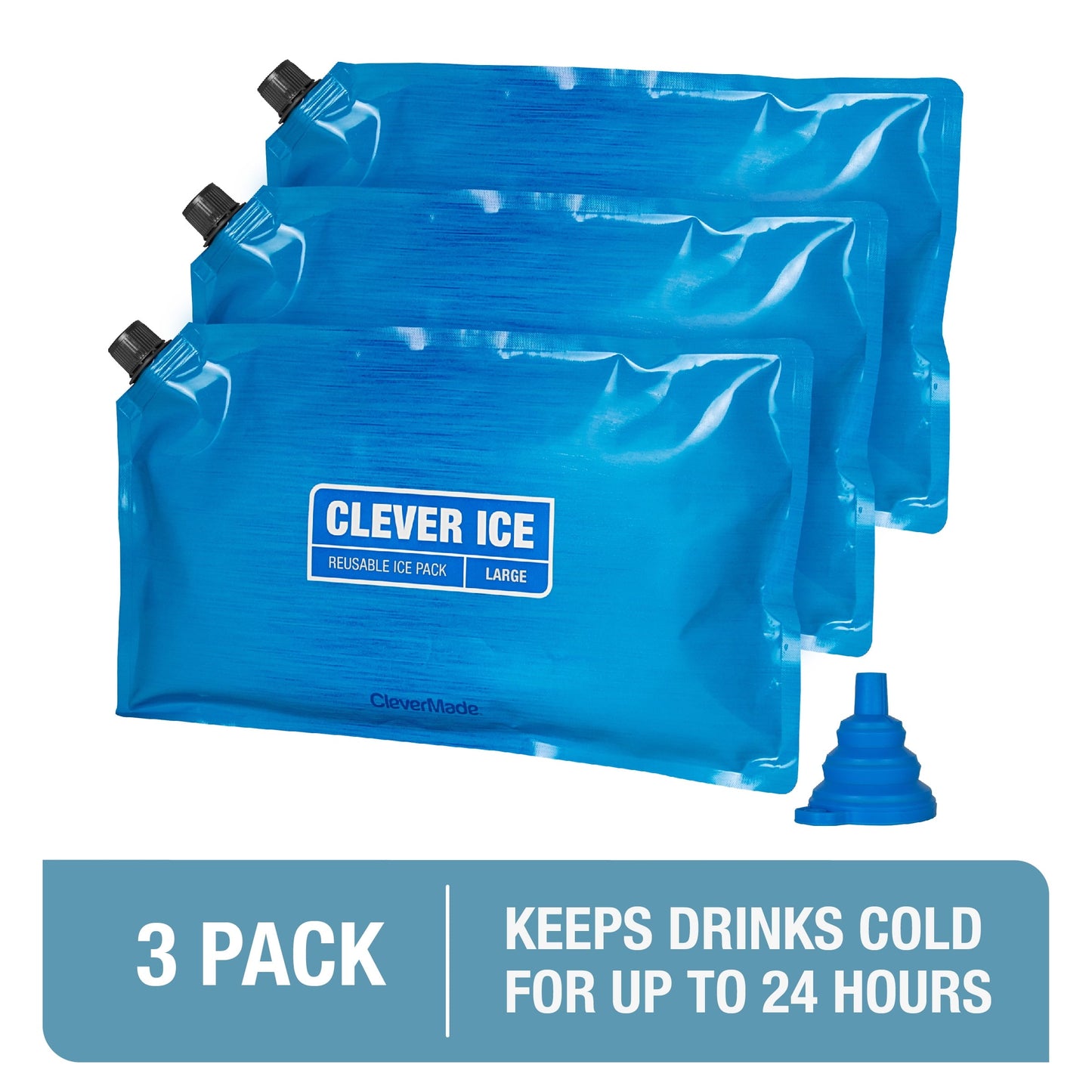 CleverMade Reusable Ice Packs, 3 Pack, Large