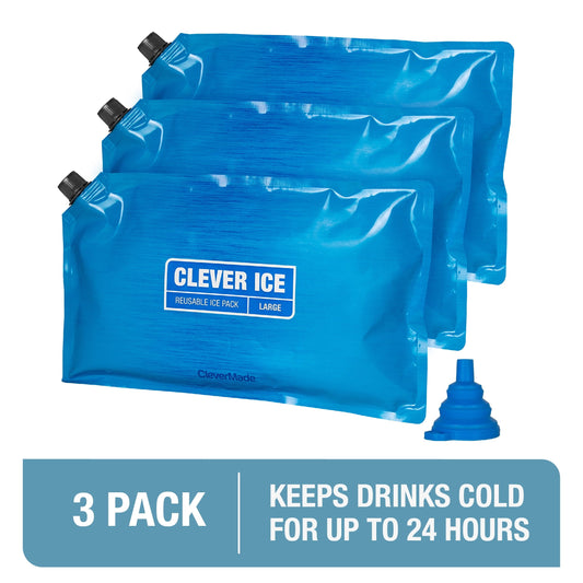 CleverMade Reusable Ice Packs, 3 Pack, Large