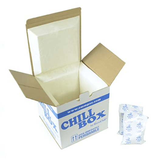EmmChill CB12 Insulated Shipping Cooler, 12' X 12' X 12' w/ 2 Nordic Ice Packs