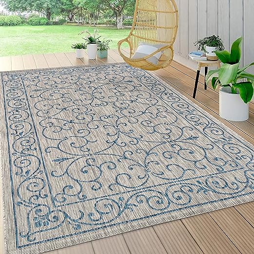 SMB106B-3 Charleston Vintage Filigree Textured Weave Indoor/Outdoor Red/Beige