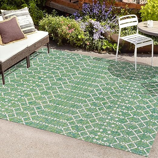 SMB108B-3 Ourika Moroccan Geometric Textured Weave Indoor Outdoor -Area Rug