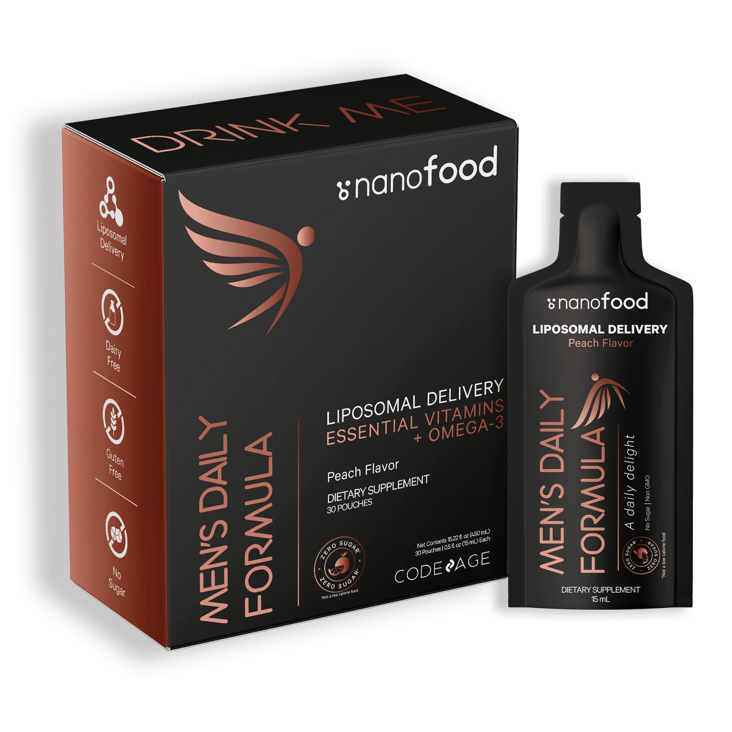 Nanofood Liposomal Men's Daily Multivitamin Liquid Pouch 