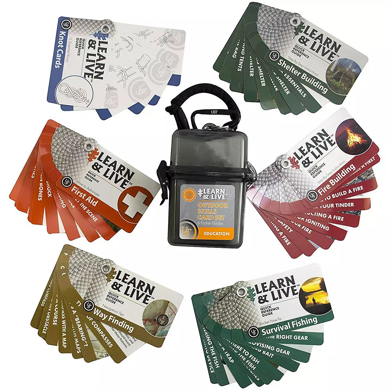 UST 1156803 L&L Outdoor Skills Card Set, Gray