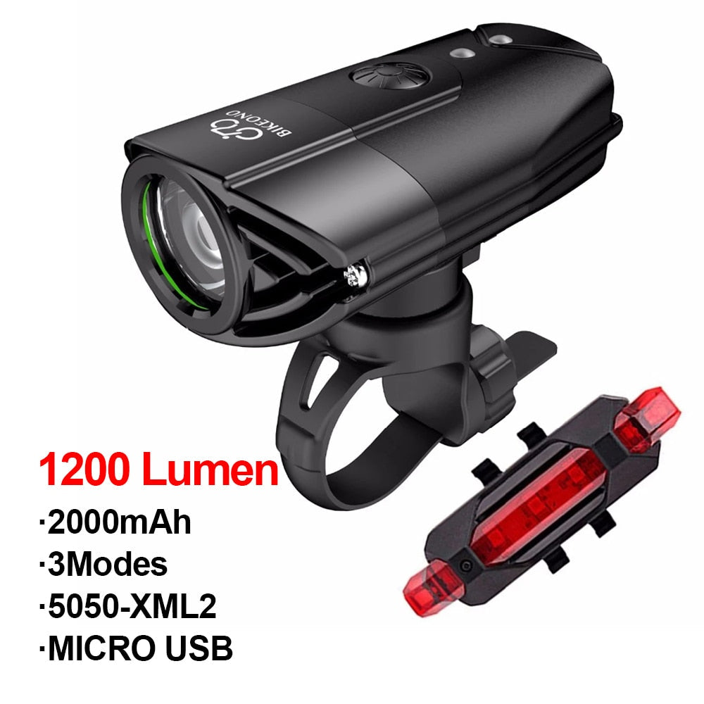 BIKEONO Bicycle Light Bike Accessories Headlight LED Taillight USB Rechargeable Flashlight MTB Cycling Lantern for Bicycle Lamp