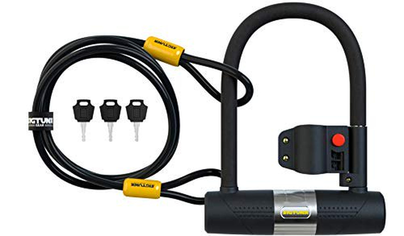SIGTUNA Bike Locks - 16Mm Heavy Duty U Lock with U-Lock Shackle and Bicycle Lock Mount Holder + 1200Mm Steel Chain Cable Bike Lock