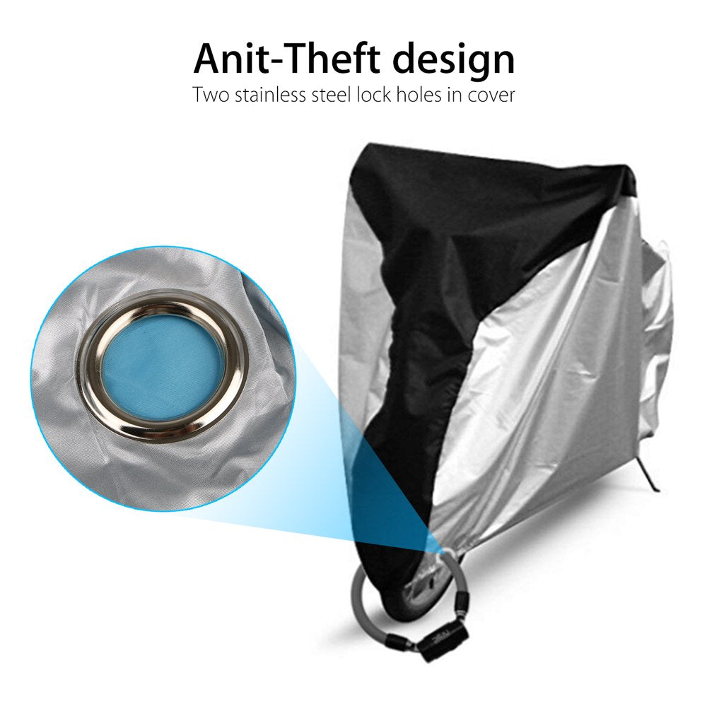 Waterproof Bike Cover Outdoor Bicycle Cover Snow Rain Dust Sun Protector with Lock Hole