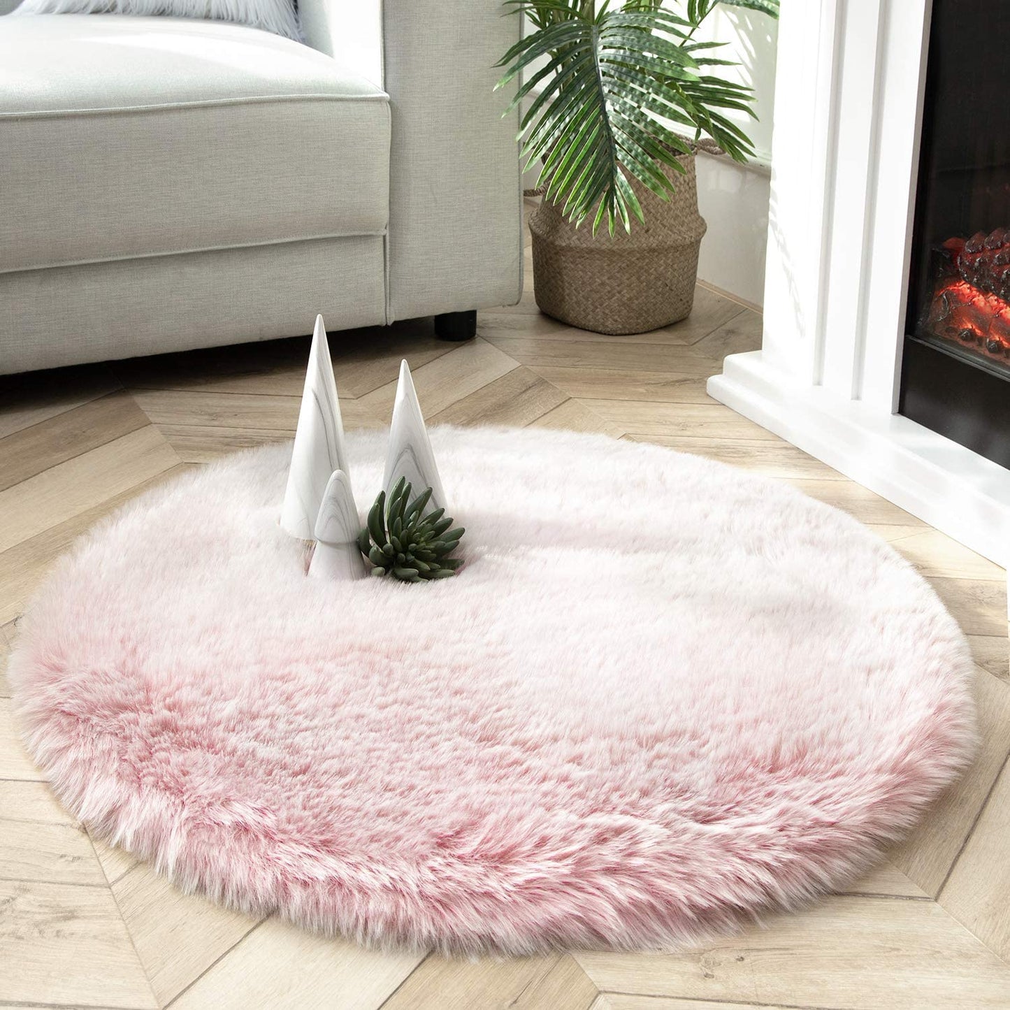 Ultra Soft Faux Rabbit Fur Rug, 2 x 3 Feet