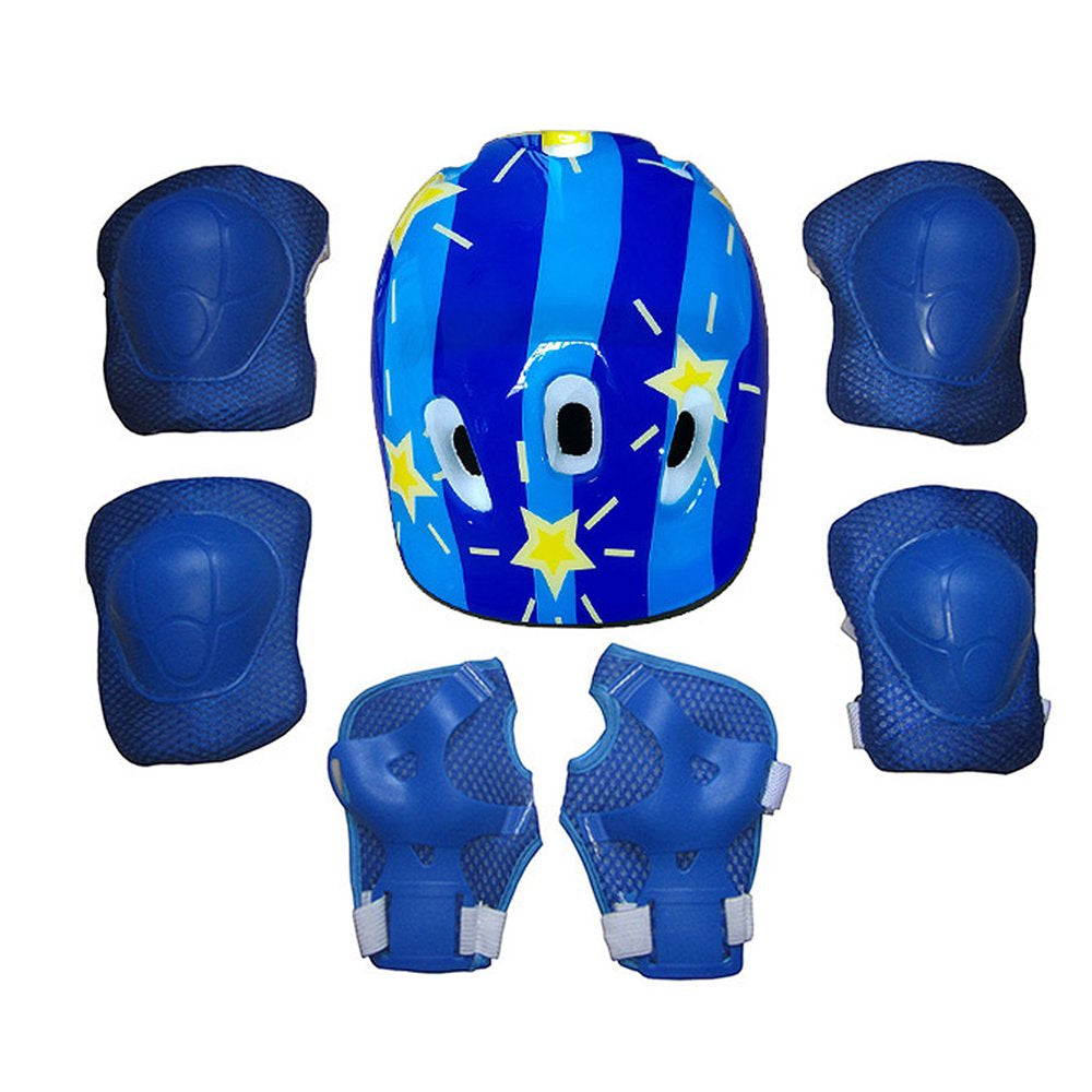 Hirigin Boys Girls Kids Safety Helmet, Knee, Elbow Pad Set for Cycling Skate Bike Use, Black, 3-9 Years