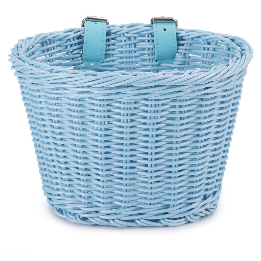 Daciye Bicycle Front Basket Handwoven Kid Adult Bike Handlebar Carrier (Sky Blue)