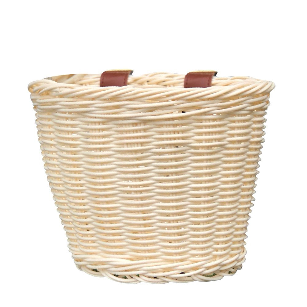 Eyicmarn Solid Color Rattan Bicycle Baskets Firm Artificial Woven Bicycle Bag Balance Car Scooter Basket Cycling Accessories