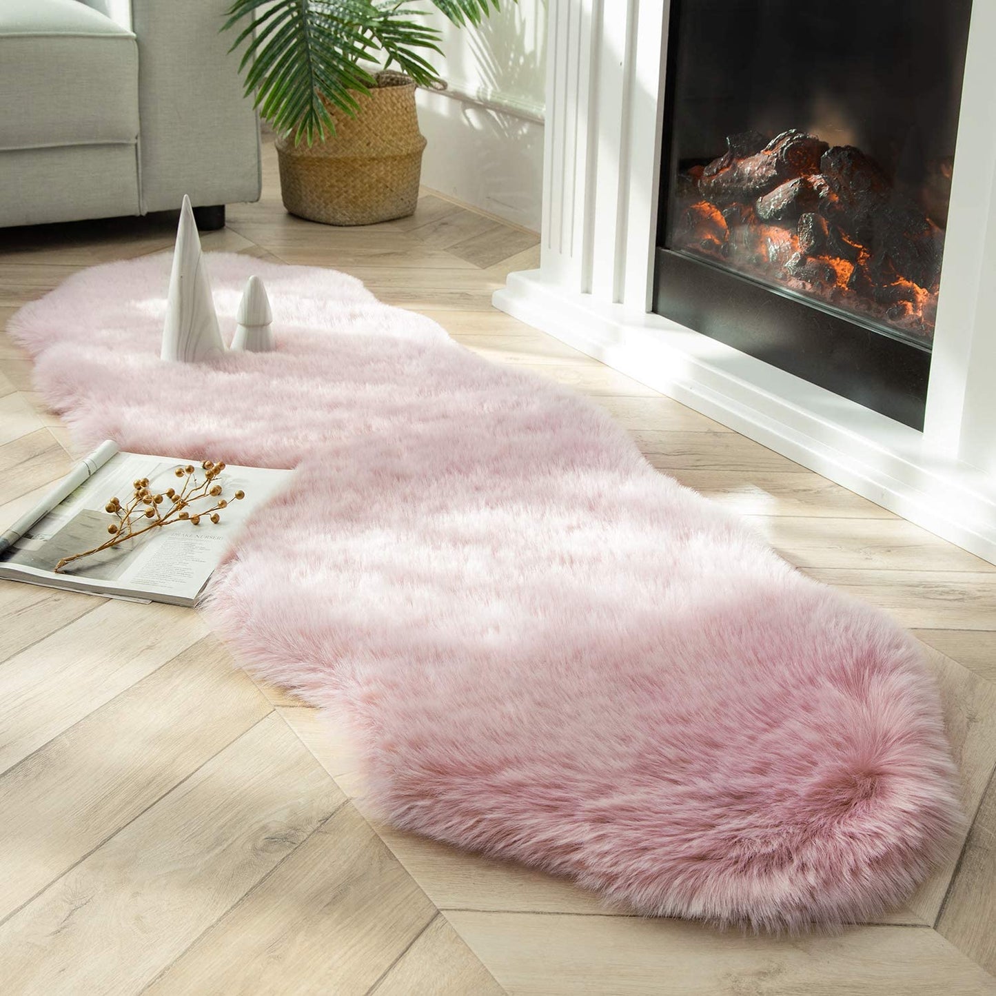 Ultra Soft Faux Rabbit Fur Rug, 2 x 3 Feet