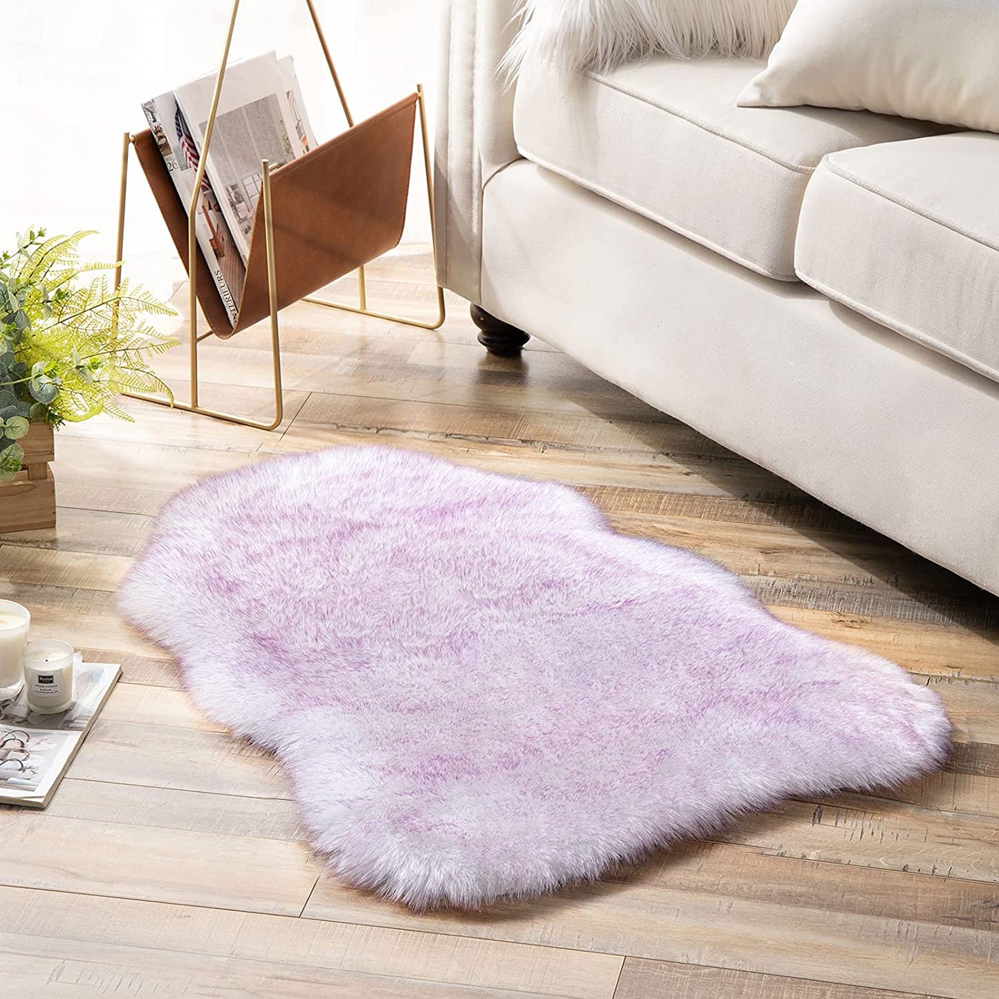 Ultra Soft Faux Rabbit Fur Rug, 2 x 3 Feet