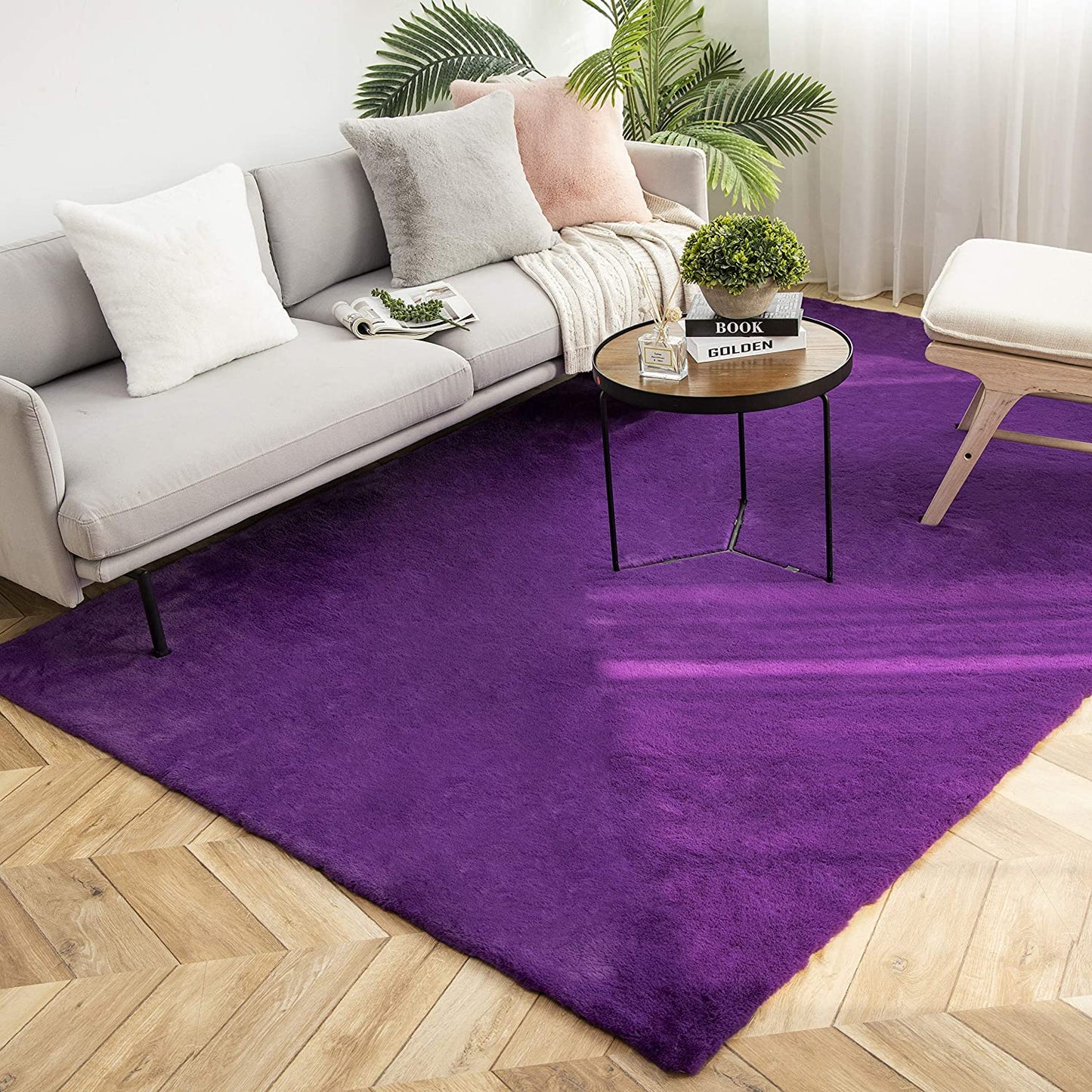 Ultra Soft Faux Rabbit Fur Rug, 2 x 3 Feet