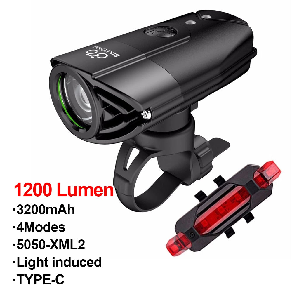 BIKEONO Bicycle Light Bike Accessories Headlight LED Taillight USB Rechargeable Flashlight MTB Cycling Lantern for Bicycle Lamp