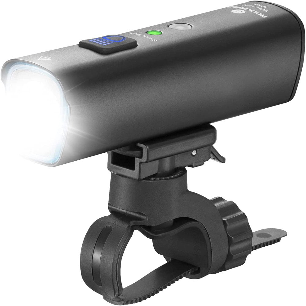 Rockbros 1000LM Bike Front Head Light Handlebar Light Bicycle Black Bright Light Lamp USB Rechargeable IPX6 Waterproof Night Riding Hiking Camp Cycling