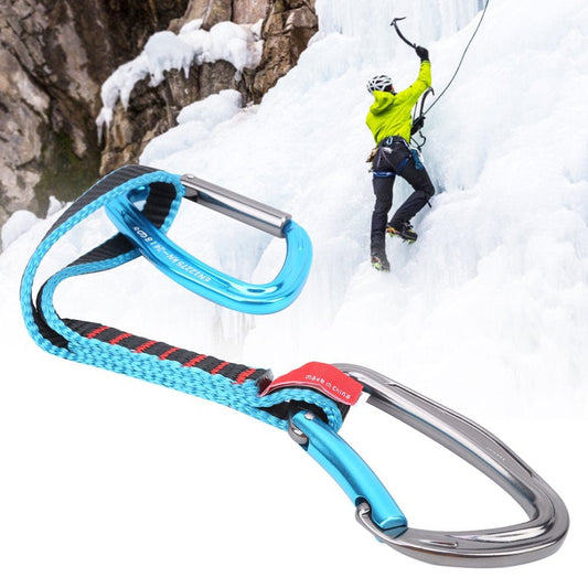 EBTOOLS Camnal 38CM Extenders Straight Bent Carabiner Rock Climbing Quickdraw Sling,Straight Bent Carabiner,Quickdraw Sling