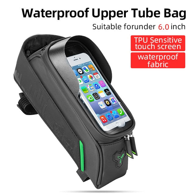 ROCKBROS Bike Bag Front Phone Bicycle Bag for Bicycle Tube Waterproof Touch Screen Saddle Package for 6.5Inch Bike Accessories