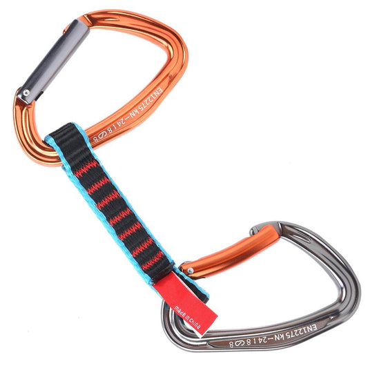 Fugacal Outdoor Quickdraw,Climbing Equipment,Outdoor Climbing Protection Quickdraw Nylon Flat Belt Carabiner Straight Curved Door