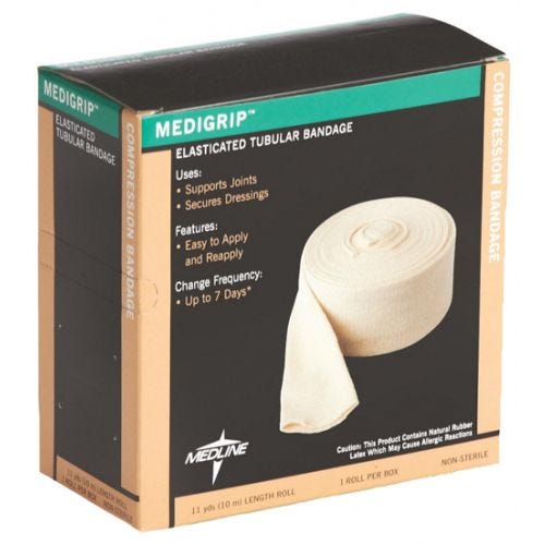 Medigrip Elasticated Tubular Support Bandage, Size E, 3-1/2" W, 1 Roll 56481254