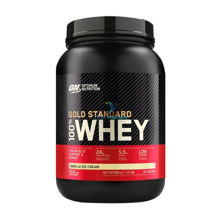 On 2ib Gold Standard Whey Protein Powder - Vanilla 908g