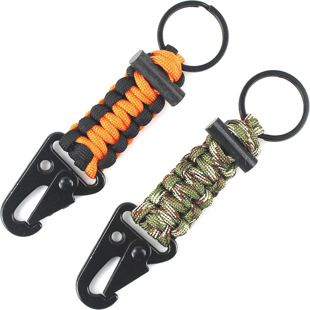 Paracord Keychain Carabiner 2PCS Pack Survival with Fire Starter