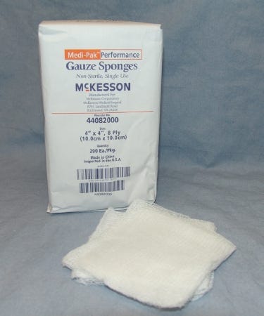 McKesson Cotton Gauze Sponge, Case of 4000